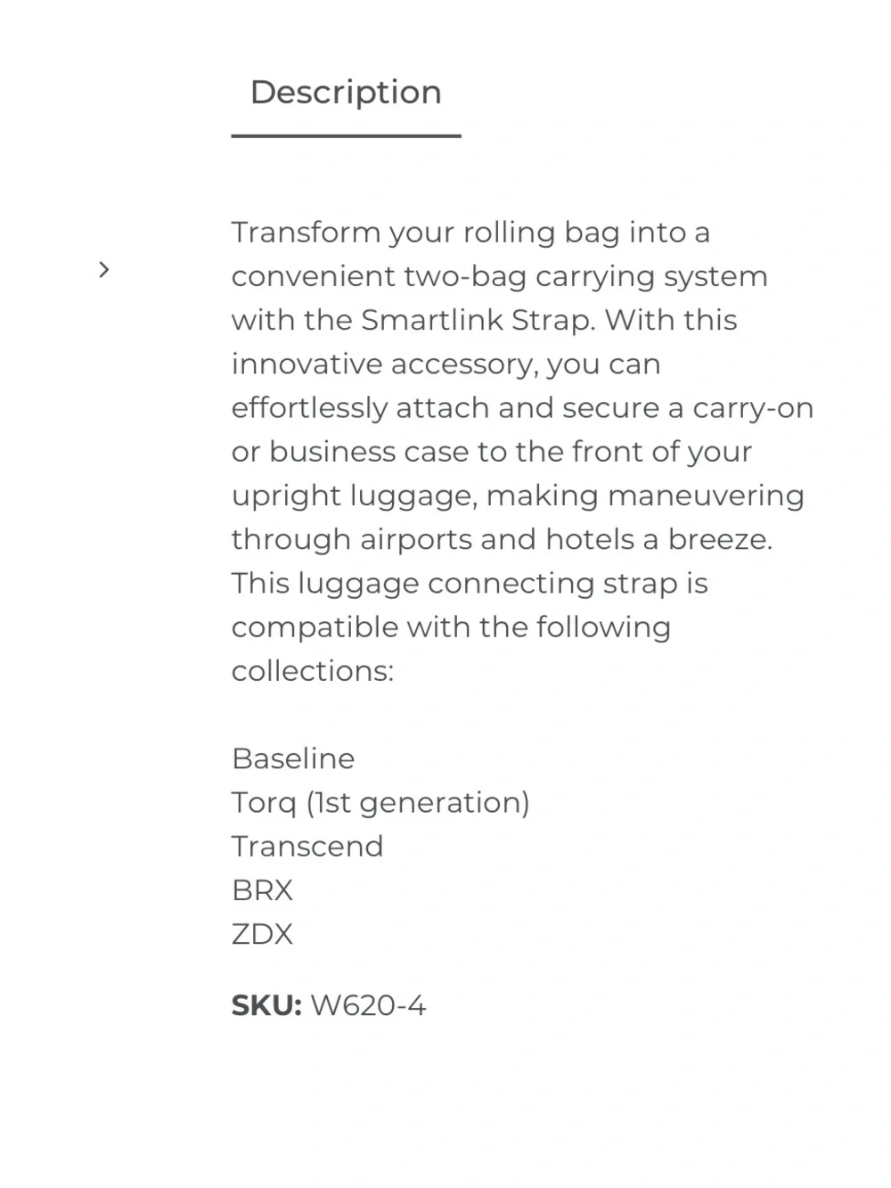 Briggs & Riley luggage Smartlink Strap Luggage Attachment